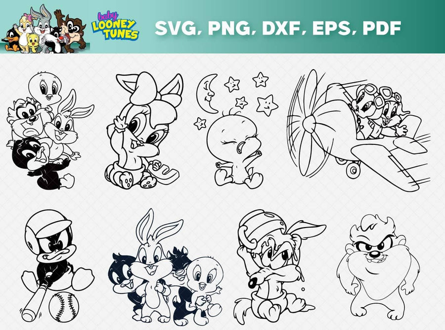 Download 80+ Baby Looney Tunes Bundle Svg, Eps, Png, Dxf - Honey SVG