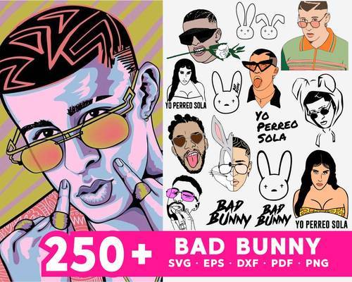 250+ Bad Bunny Bundle Svg, Eps, Png, Dxf - Honey SVG