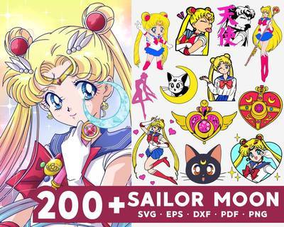 Download 200 Sailor Moon Bundle Svg Eps Png Dxf Honey Svg