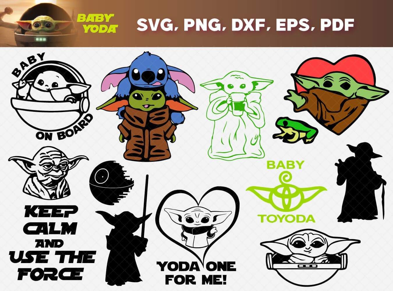 Download Baby Yoda SVG Bundle. Includes cuttable and printable high ...