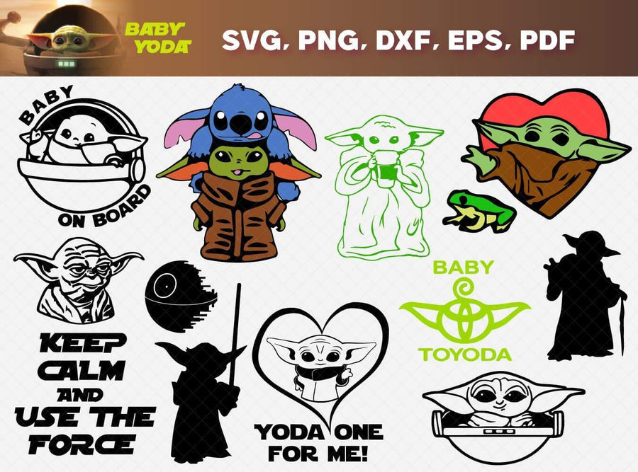Baby Yoda SVG Bundle. Includes cuttable and printable high ...