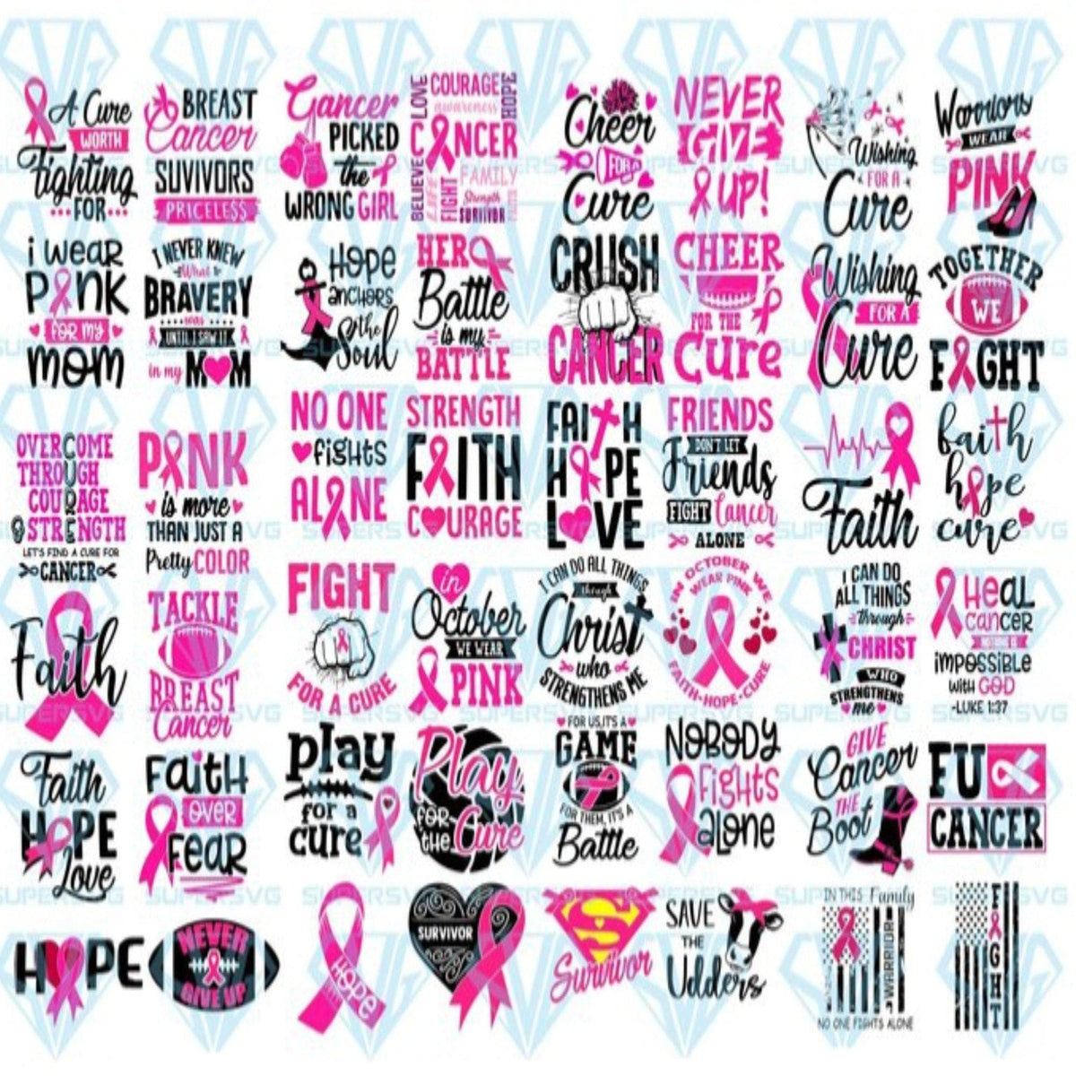 Download Breast Cancer Awareness Bundle Go Pink!!! - Honey SVG