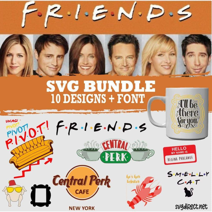 Friends SVG Bundle, SVG Format Only plus Font - Honey SVG