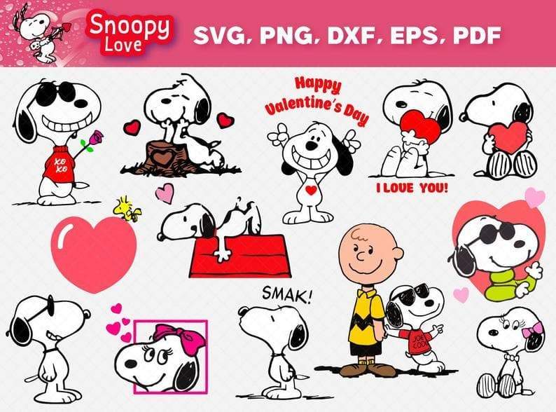 Download Snoopy Love Bundle Svg, Png, Eps, Dxf - Honey SVG