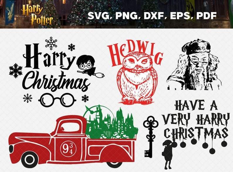 Harry Potter Christmas Bundle Svg, Eps, Png, Dxf - Honey SVG