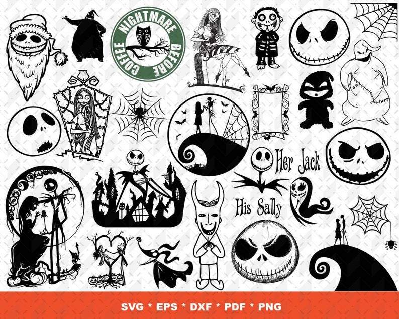 Download 1000+ Nightmare Before Christmas Bundle Svg, Eps, Png, Dxf ...