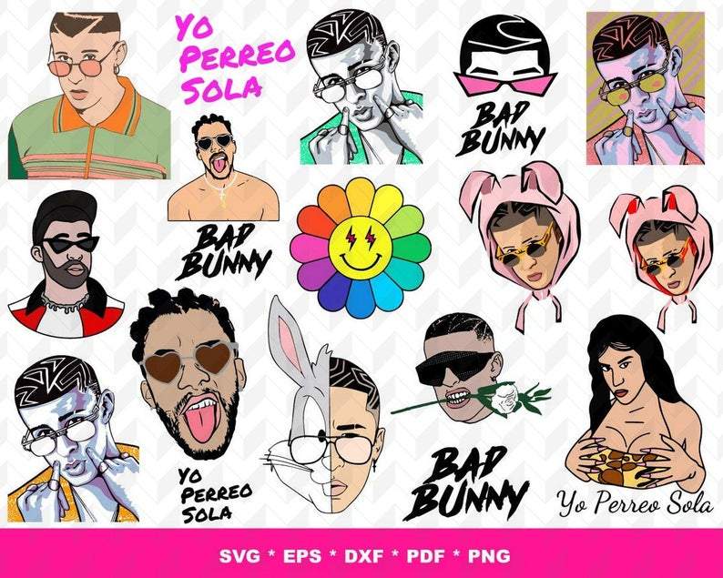 Download 250+ Bad Bunny Bundle Svg, Eps, Png, Dxf - Honey SVG