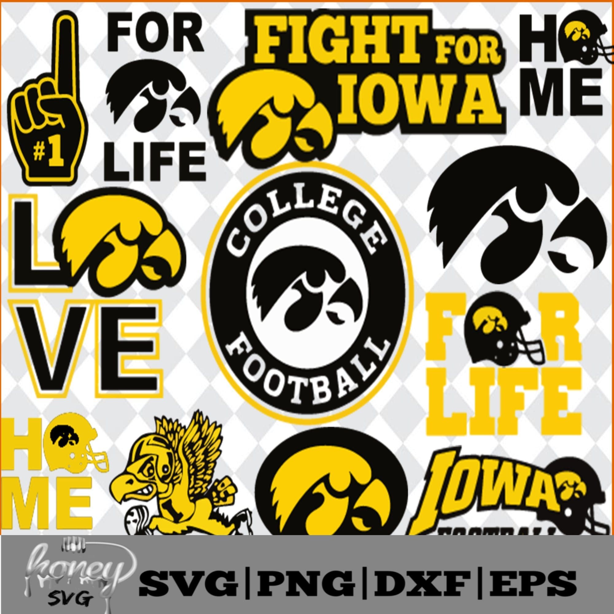 Download Iowa Hawkeyes NCAA Svg, Eps, Dxf, Png - Honey SVG