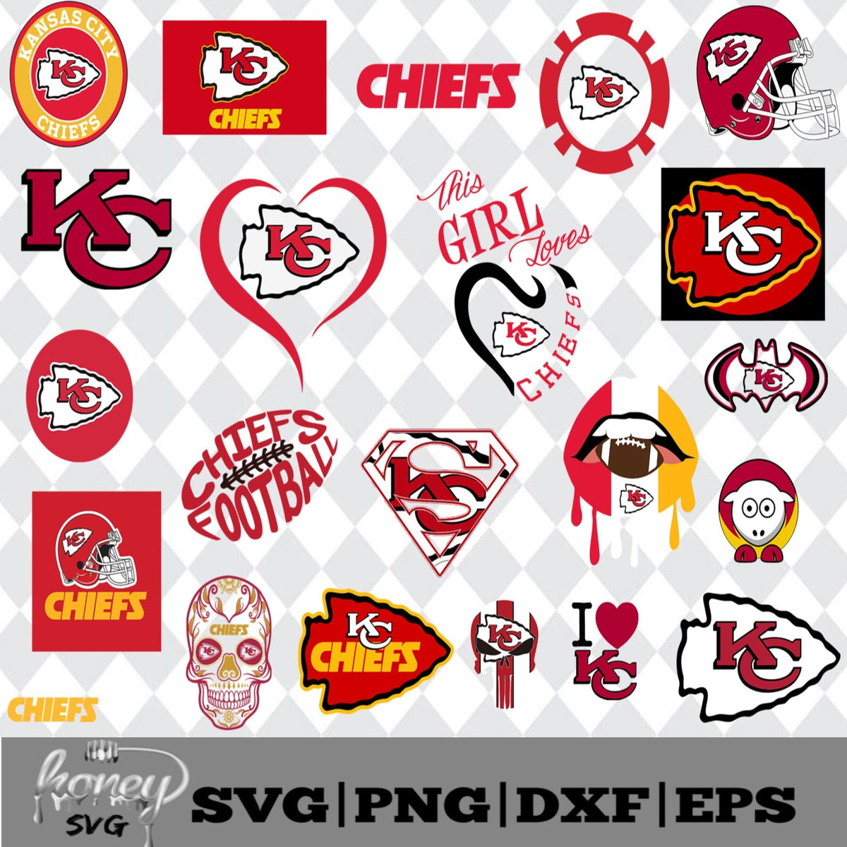 Download Kansas City Chiefs NFL Svg, Eps, Dxf, Png - Honey SVG