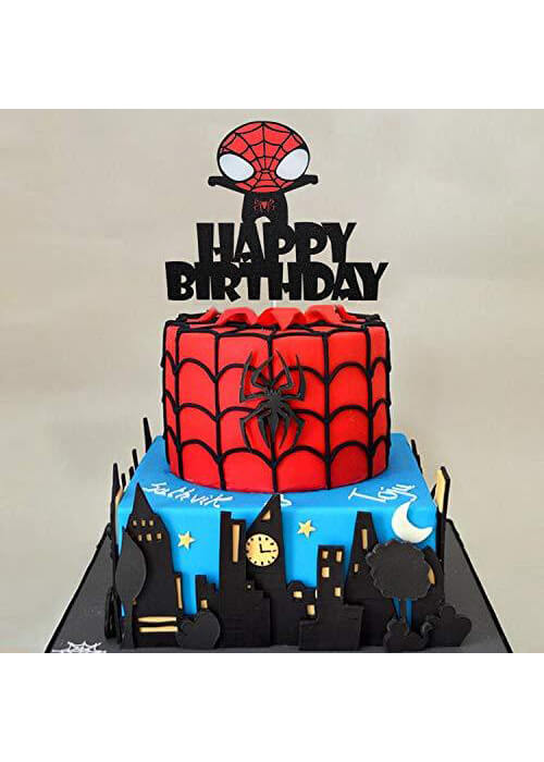 Cake Smash Cute Spiderman Black Happy Birthday Cake Topper – The Smash Cake