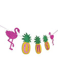 Cake Smash Flamingo Pineapple Glitter One Banner With Cake Toppers 