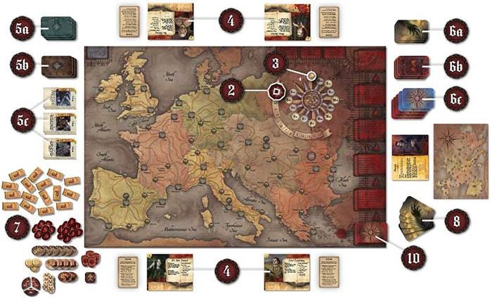 Dracula Board Game - Set it Down. Picture via UltraBoardGames.com