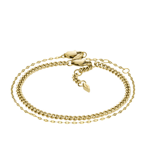 Barbie™ x Fossil Special Edition Gold-Tone Stainless Steel Chain Bracelet -  JF04497710 - Fossil