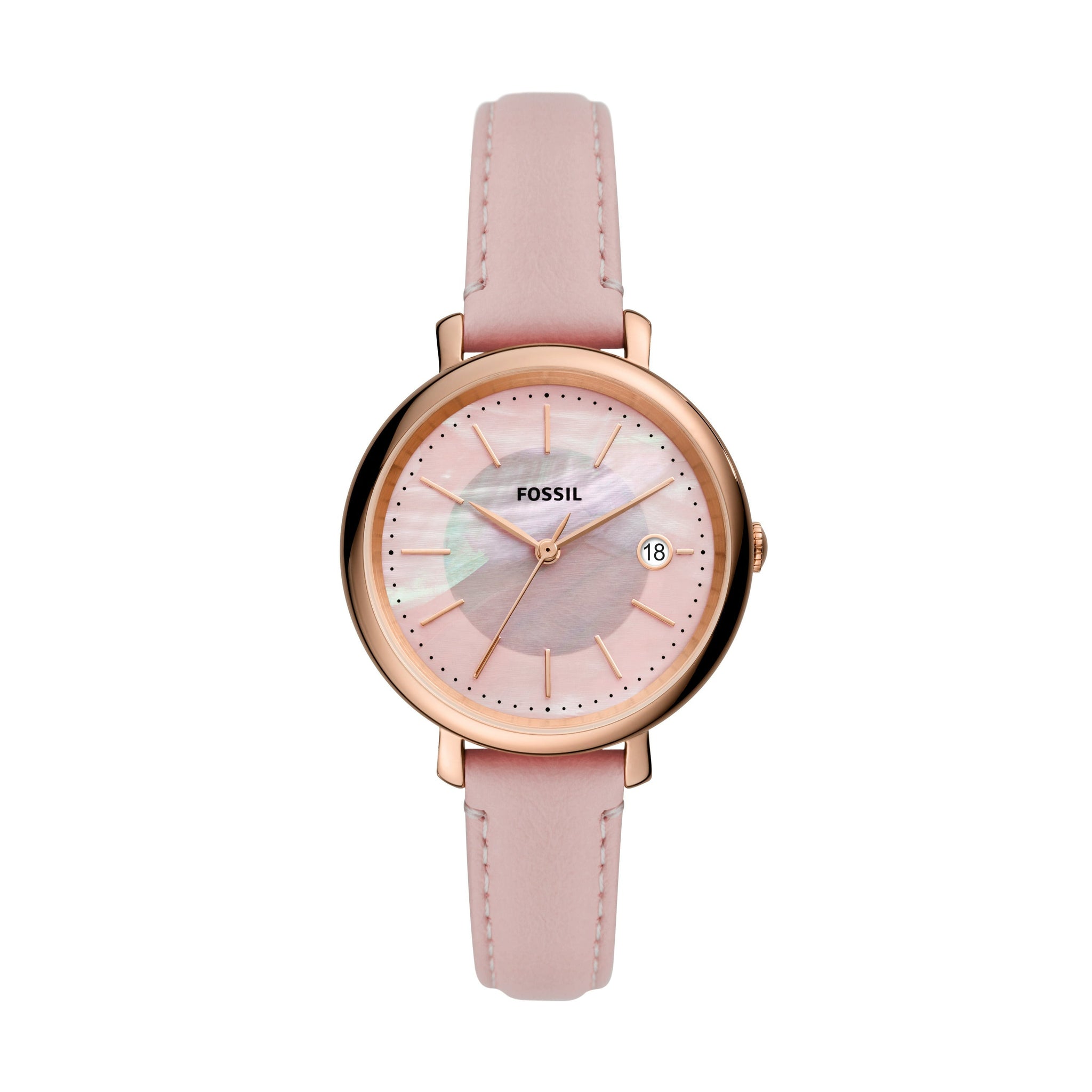 Fossil Jacqueline Solar-Powered Pink Leather Watch – Fossil Malaysia