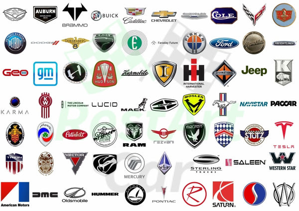 List of AMERICAN Car BRANDS Symbols Logos Decal Set – www ...