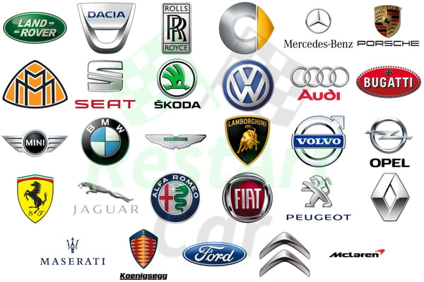 List of EUROPEAN Car BRANDS Symbols Logos Decal Set – www ...