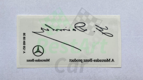 Prominent opener Versterker Mercedes-Benz Windshield Sticker G.Daimler Signature 129 584 08 38 –  www.restartcar.eu