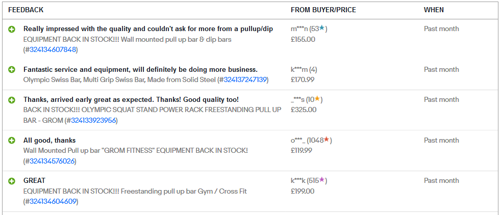 Grom Fitness Customer Reviews