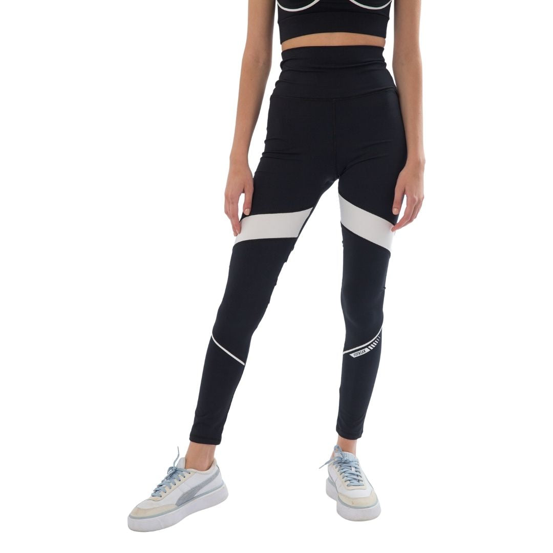 High Waisted Mesh Trim Leggings