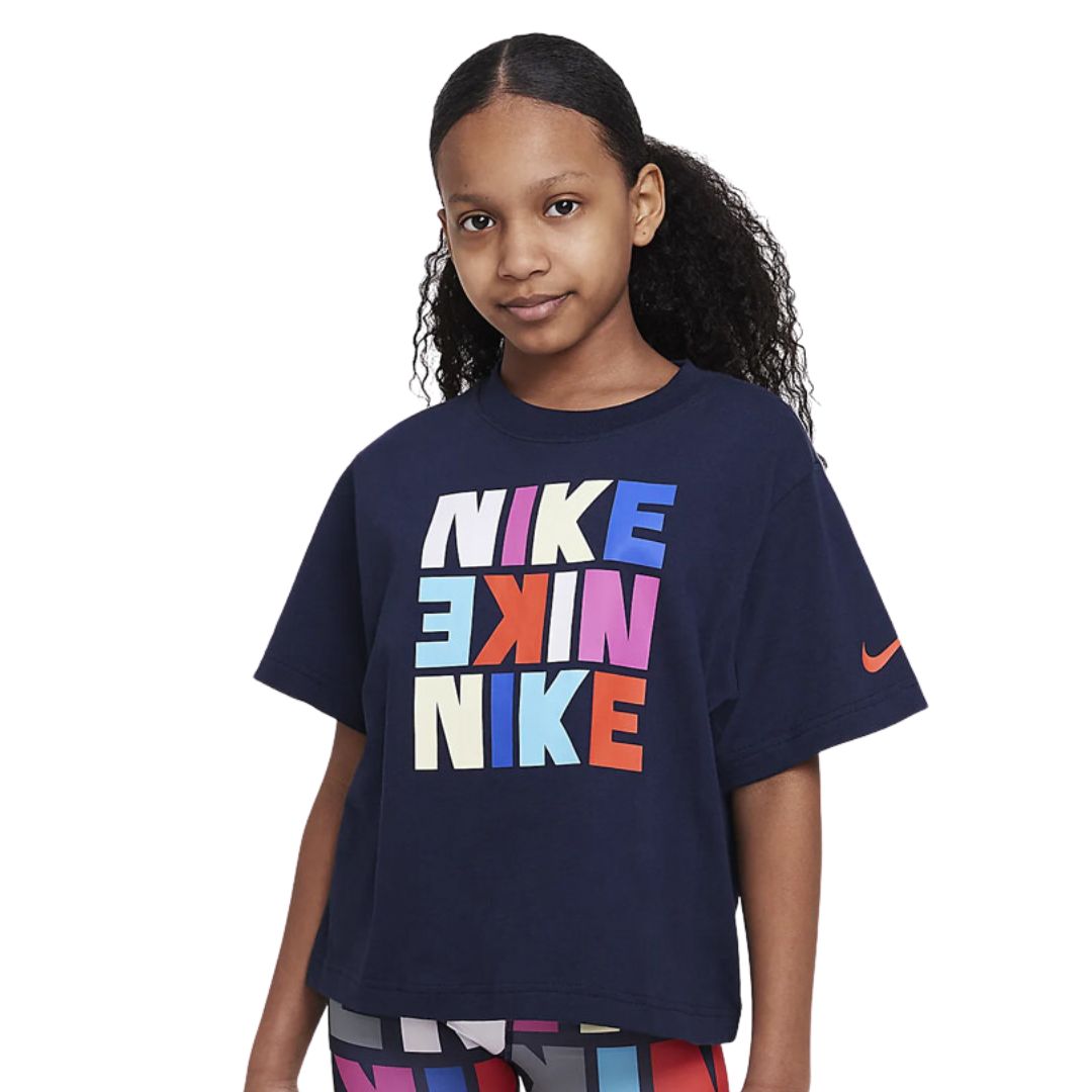 Shop Nike Kids' One Logo Leggings DZ0766-451 blue