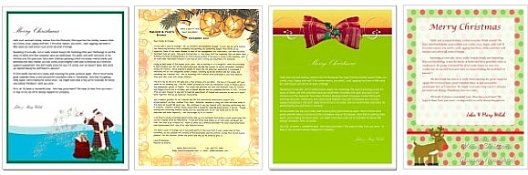 christmas letter writing paper