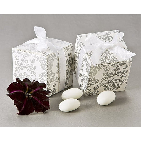 Silver Damask Favor Boxes