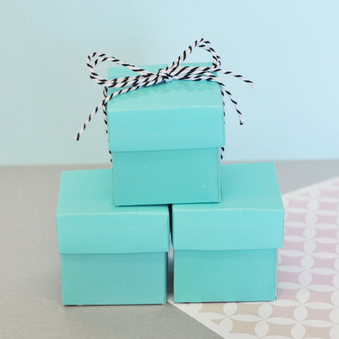 Aqua Blue Two-Piece Favor Boxes