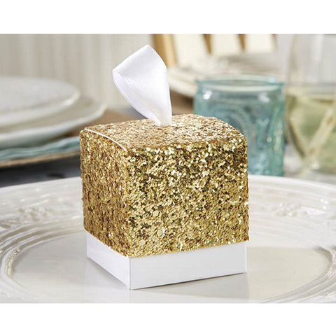 Gold Glitter Favor Box