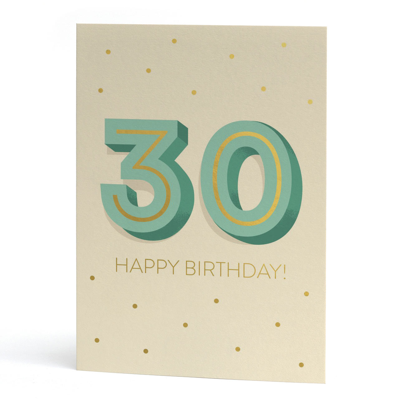 Big 30th Birthday Gold Foil Greeting Card | The Curious Pancake