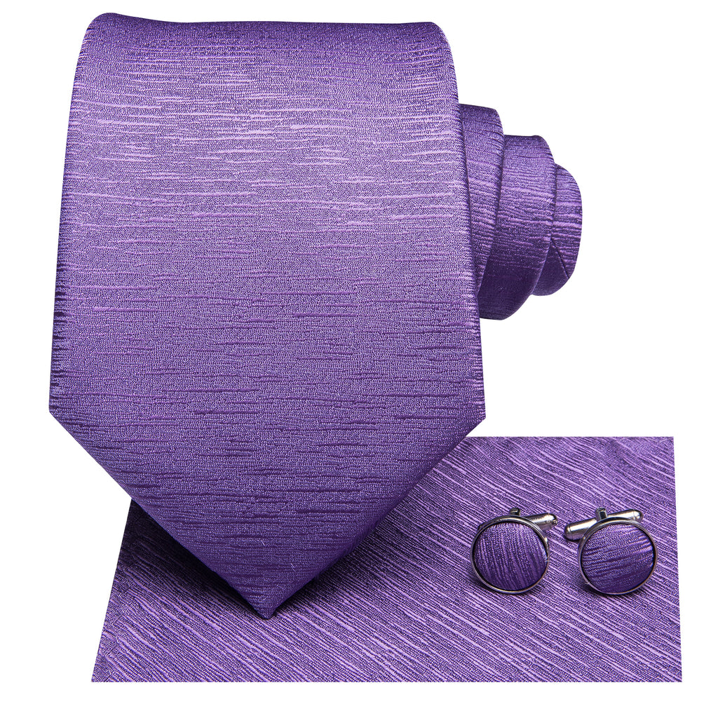 Stain Resistant Fleur-de-Lys Silk Tie - Blackberry Purple