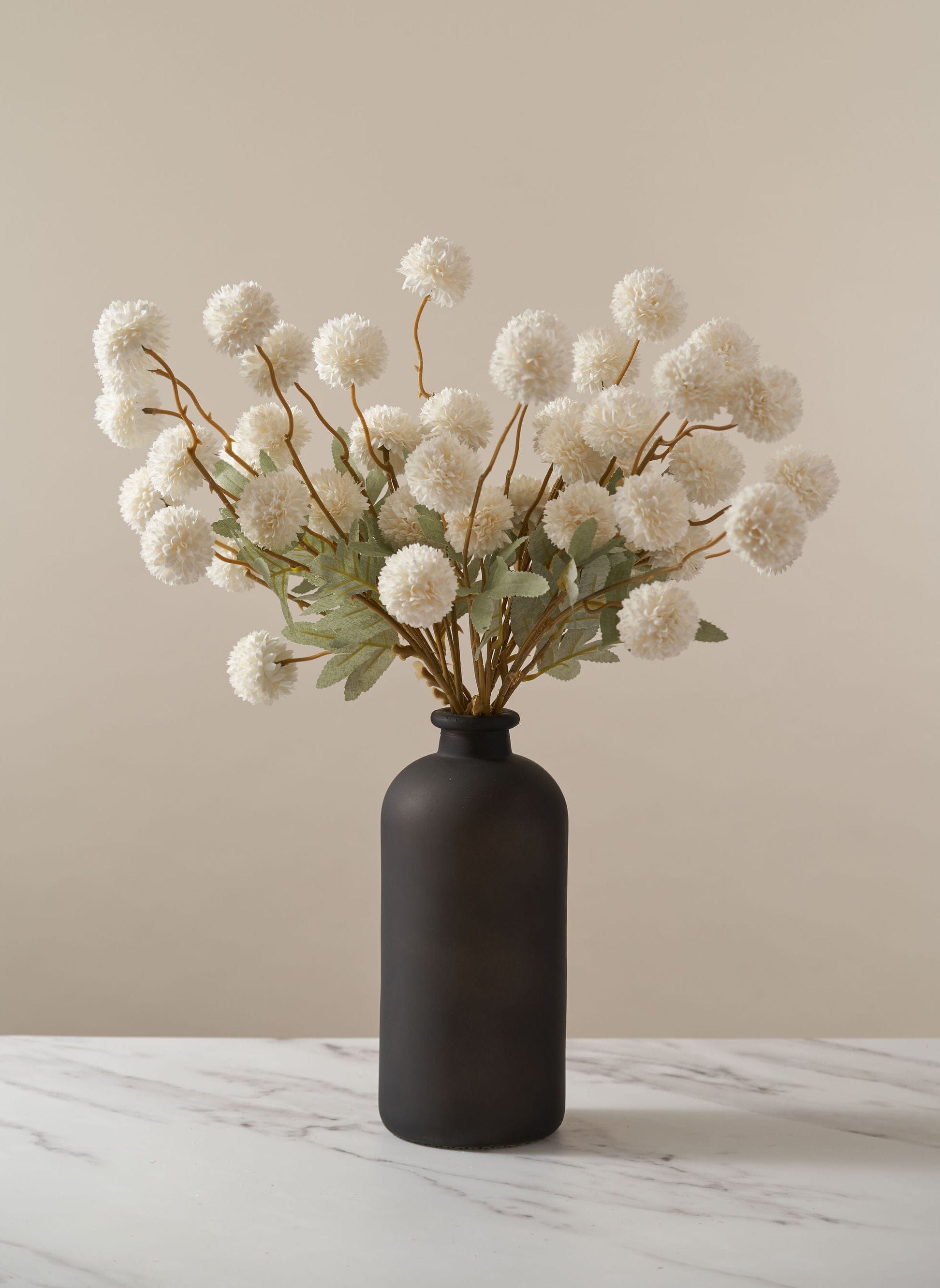 Faux Kiku Flower - White (10 Stems / 50 heads) - contempee product image