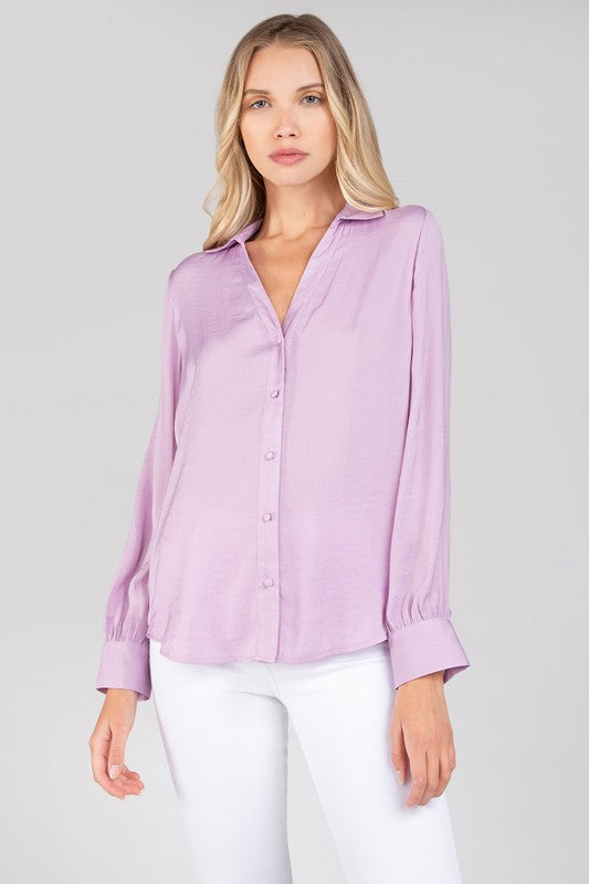 lavender satin top