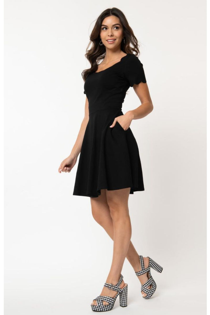 short black dress with sleeves