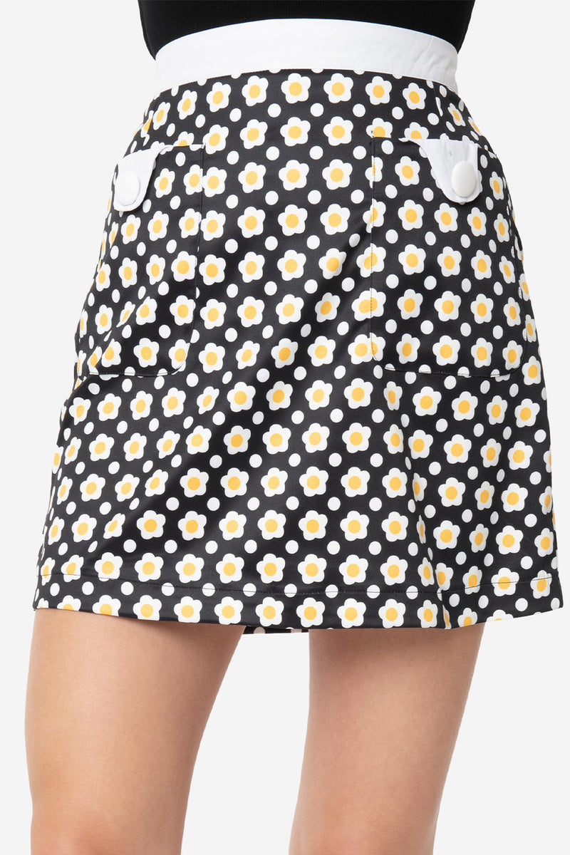 black and yellow skirt