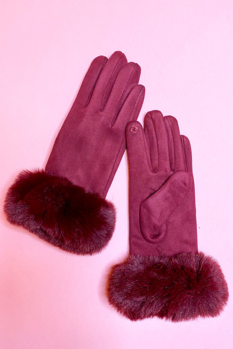 fur cuff gloves