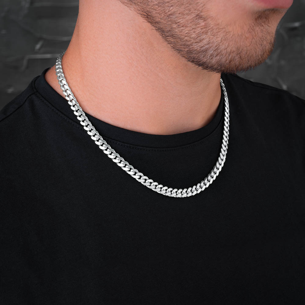 sterling silver cuban link chain 7mm