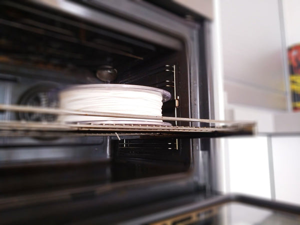 Filaflex being dried in an oven 