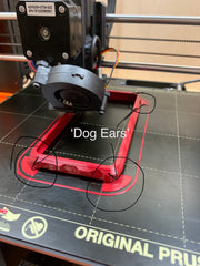 3D printed phone case with dig ears added to print file to increase adhesion to print bed