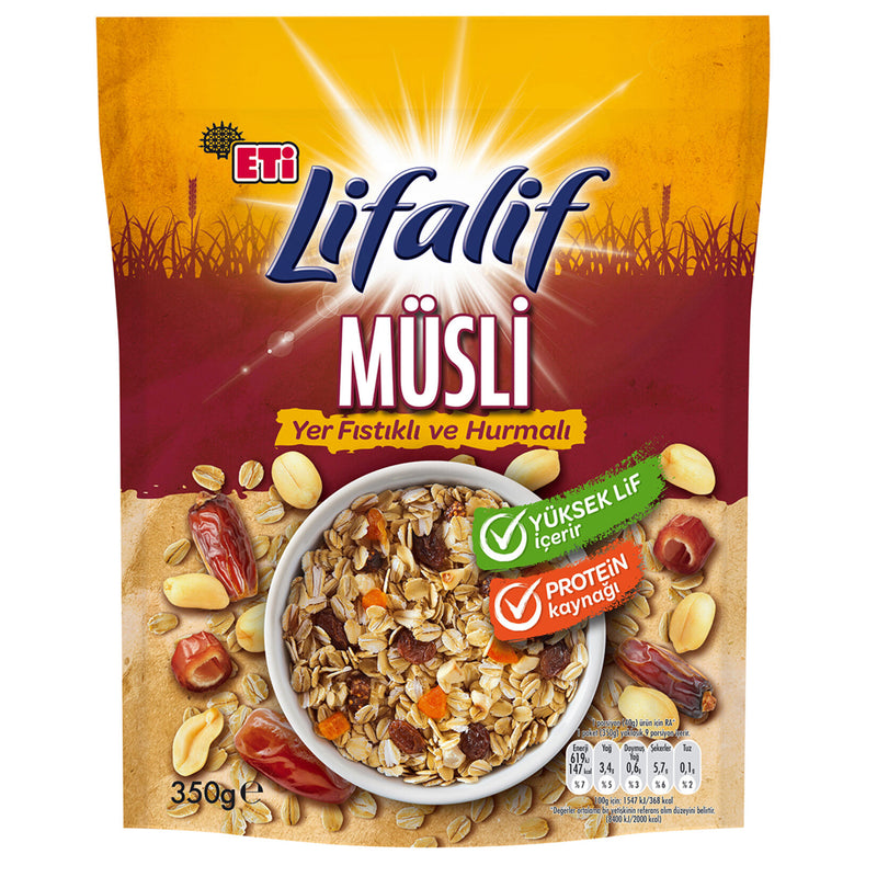 Eti Lifalif Muesli with Peanuts and Dates (Yer Fıstıklı Ve Hurmalı Müs