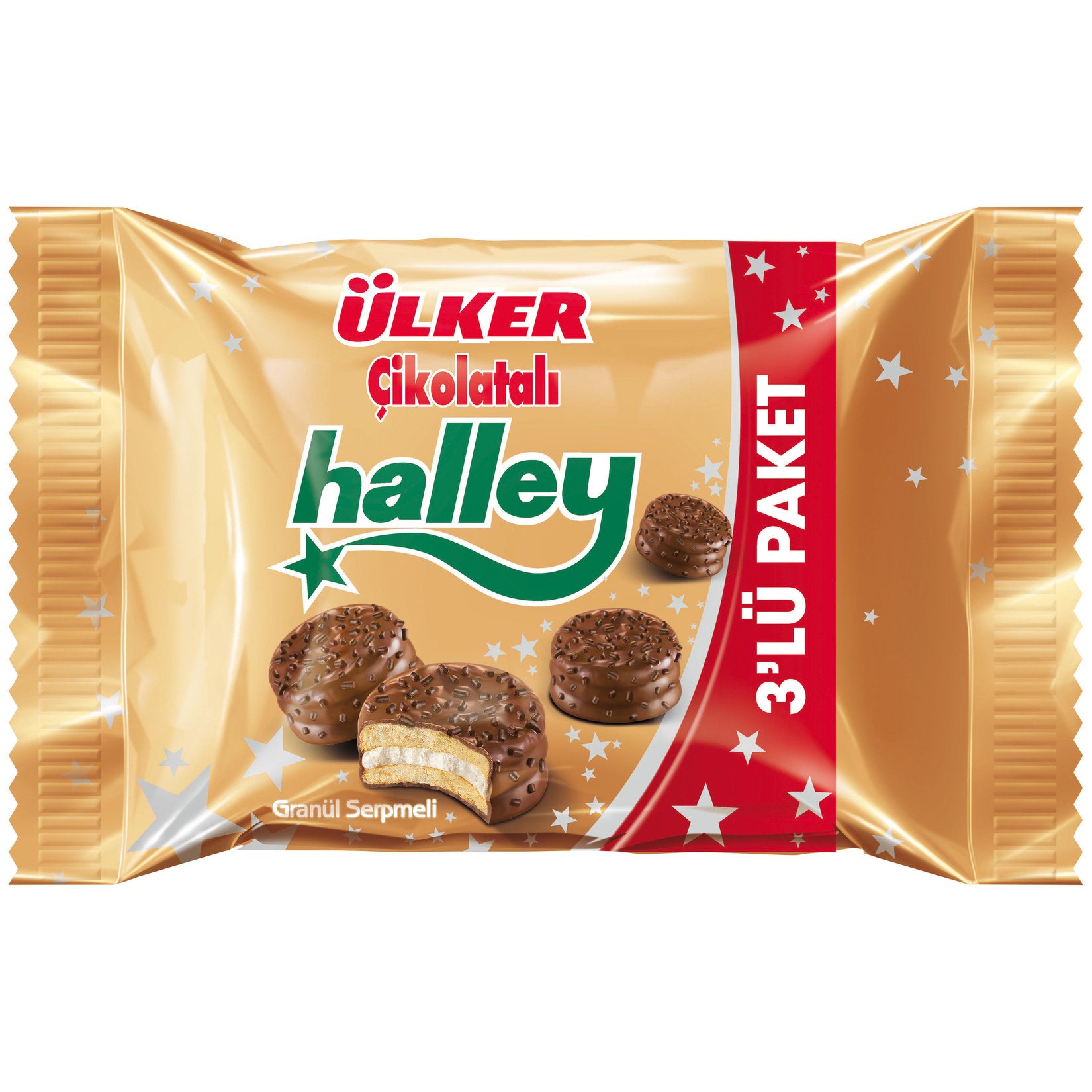 Halley Chocolate Coated Biscuits Granüllü 3x66g