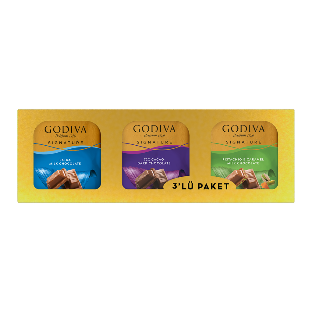 Godiva Signature Chocolate Pack of 3 (Kare Çikolata 3'lü) 180g