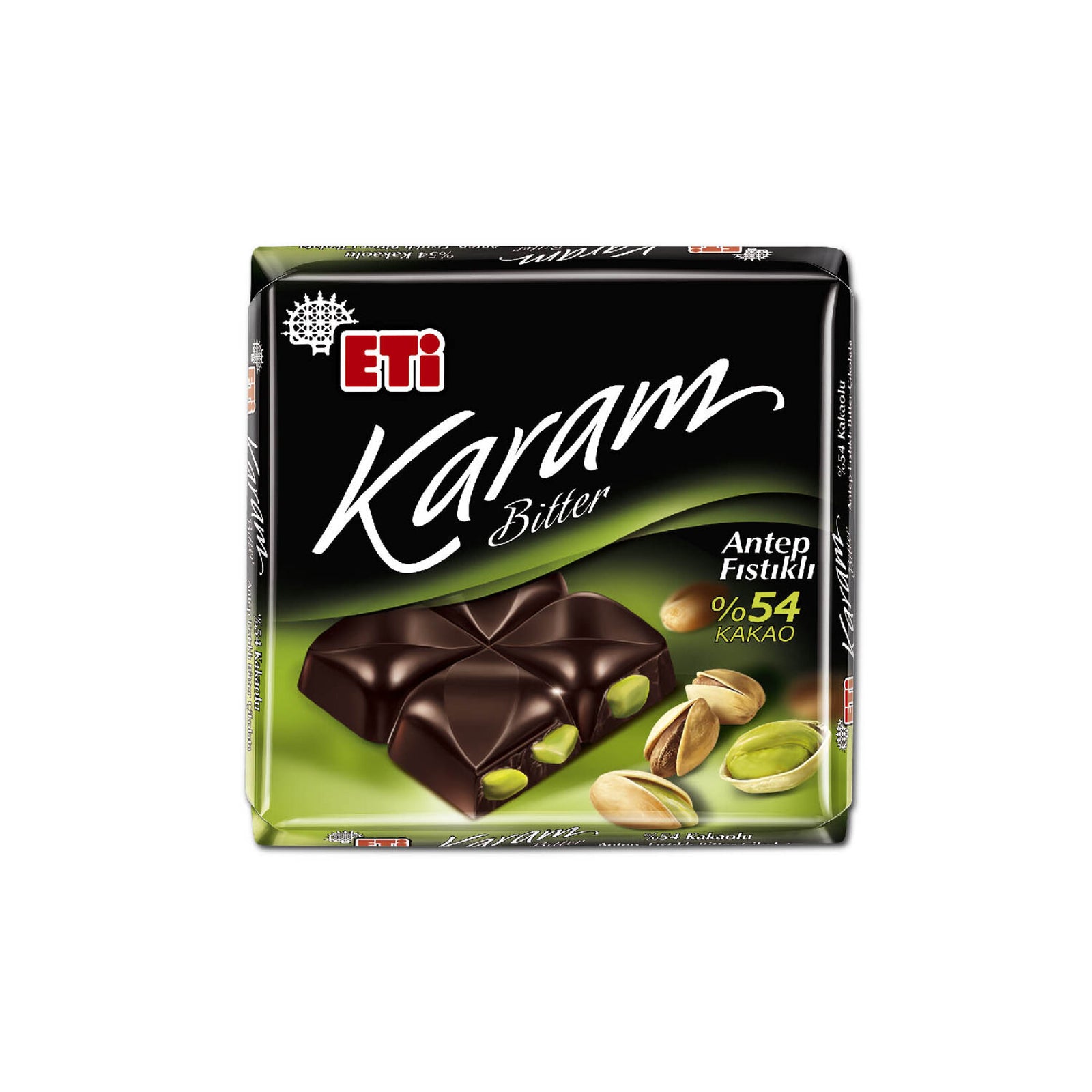 Eti Karam Pistachio Dark Chocolate (Antep Fıstıklı Bitter Çikolata) 60