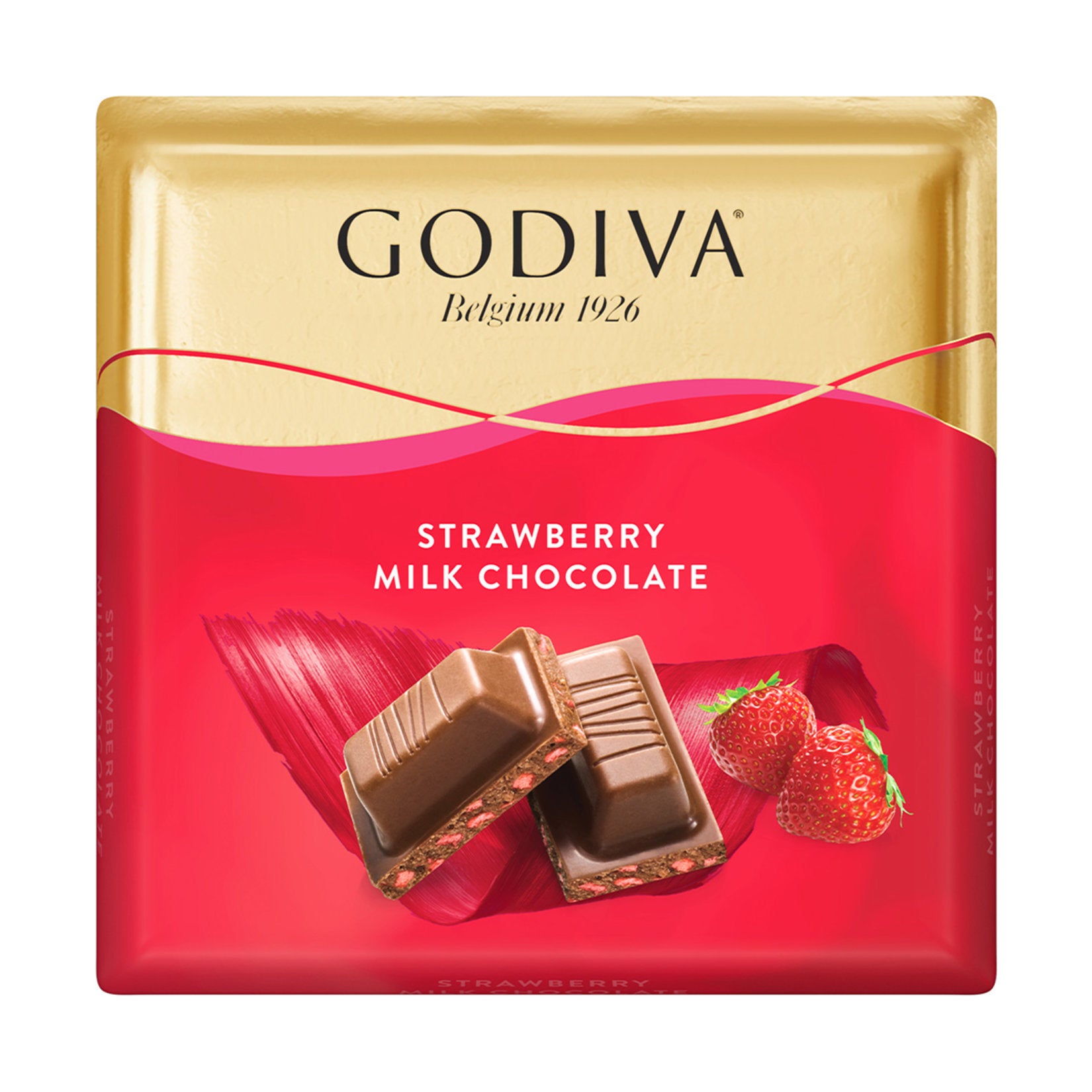 Godiva Strawberry Milk Chocolate (Çilek Parçacıklı Sütlü Çikolata Kare