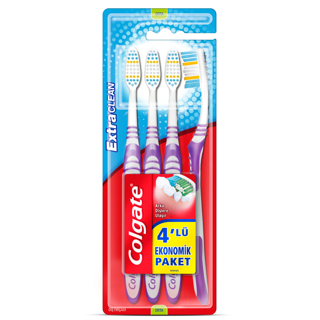 colgate extra clean medium toothbrush 4 pack orta dis fircasi 3 1