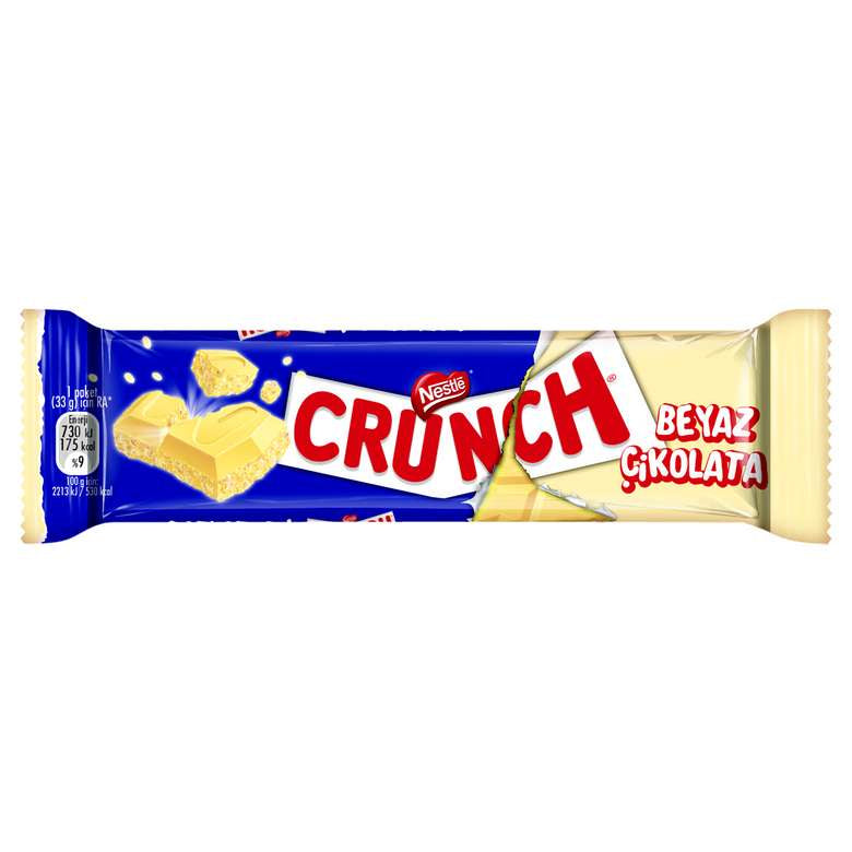 Nestle Crunch Beyaz Pirinç Patlaklı Çikolata 50 adet (33gx50)