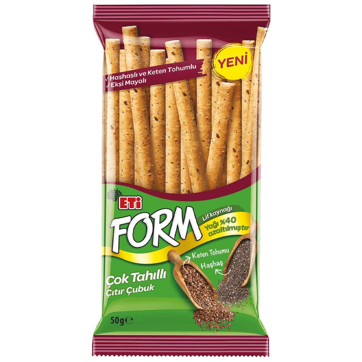 Eti Form MultiGrain Stick Crackers (Kraker Çubuk Haşhaş Keten Tohum)