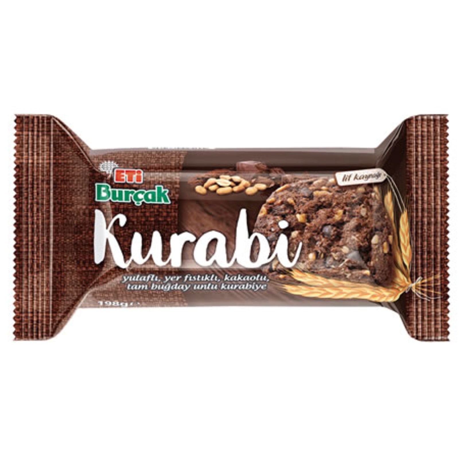 Eti Burçak Kurabi Whole Wheat Biscuits with Oats, Peanuts, and Chocola