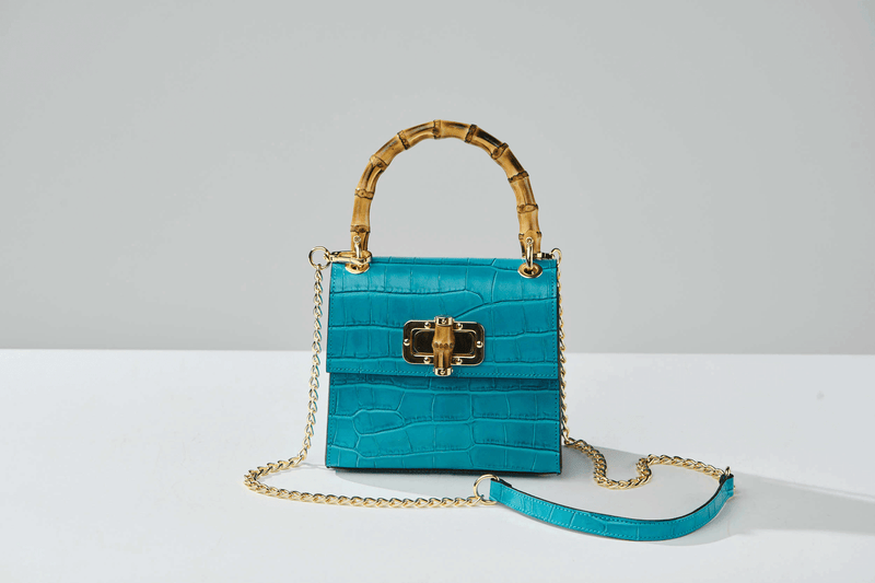 Gaia Top Handle Mini Bag Turquoise – Hektor + Helena