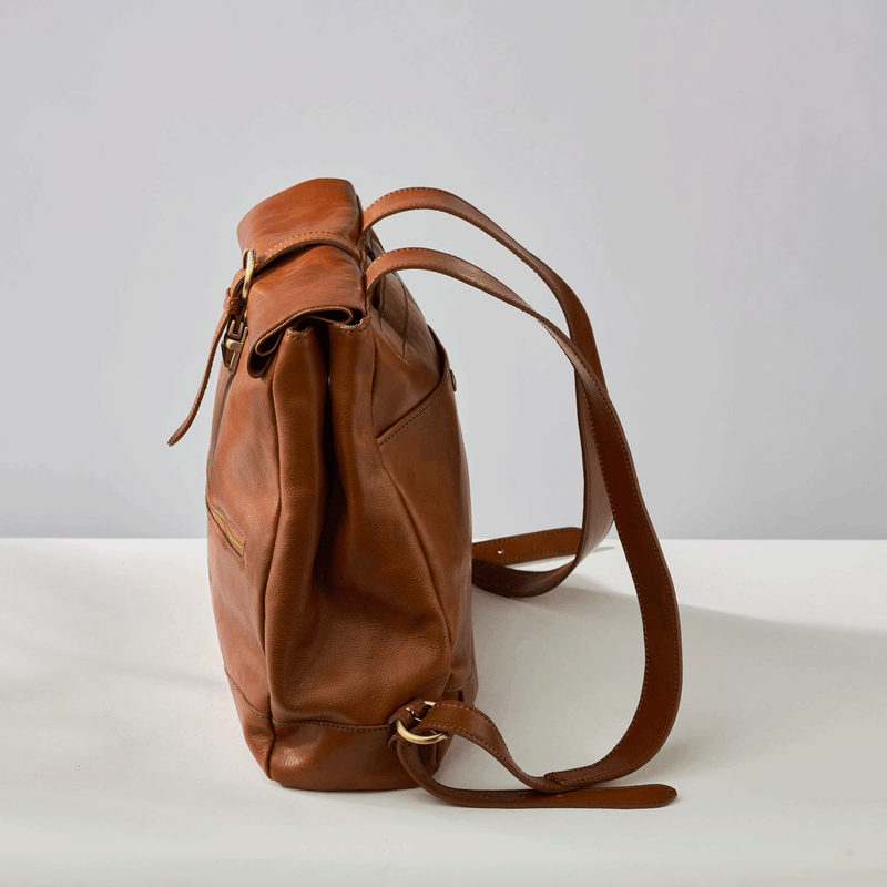 Reinald Roll Top Backpack Cognac – Hektor + Helena