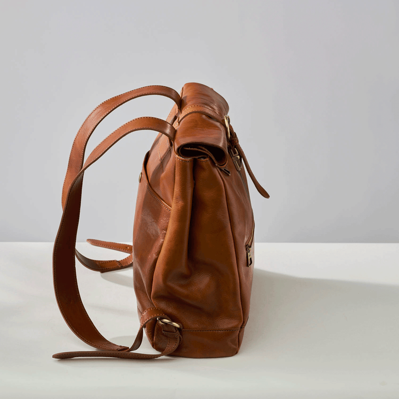 Reinald Roll Top Backpack Cognac – Hektor + Helena